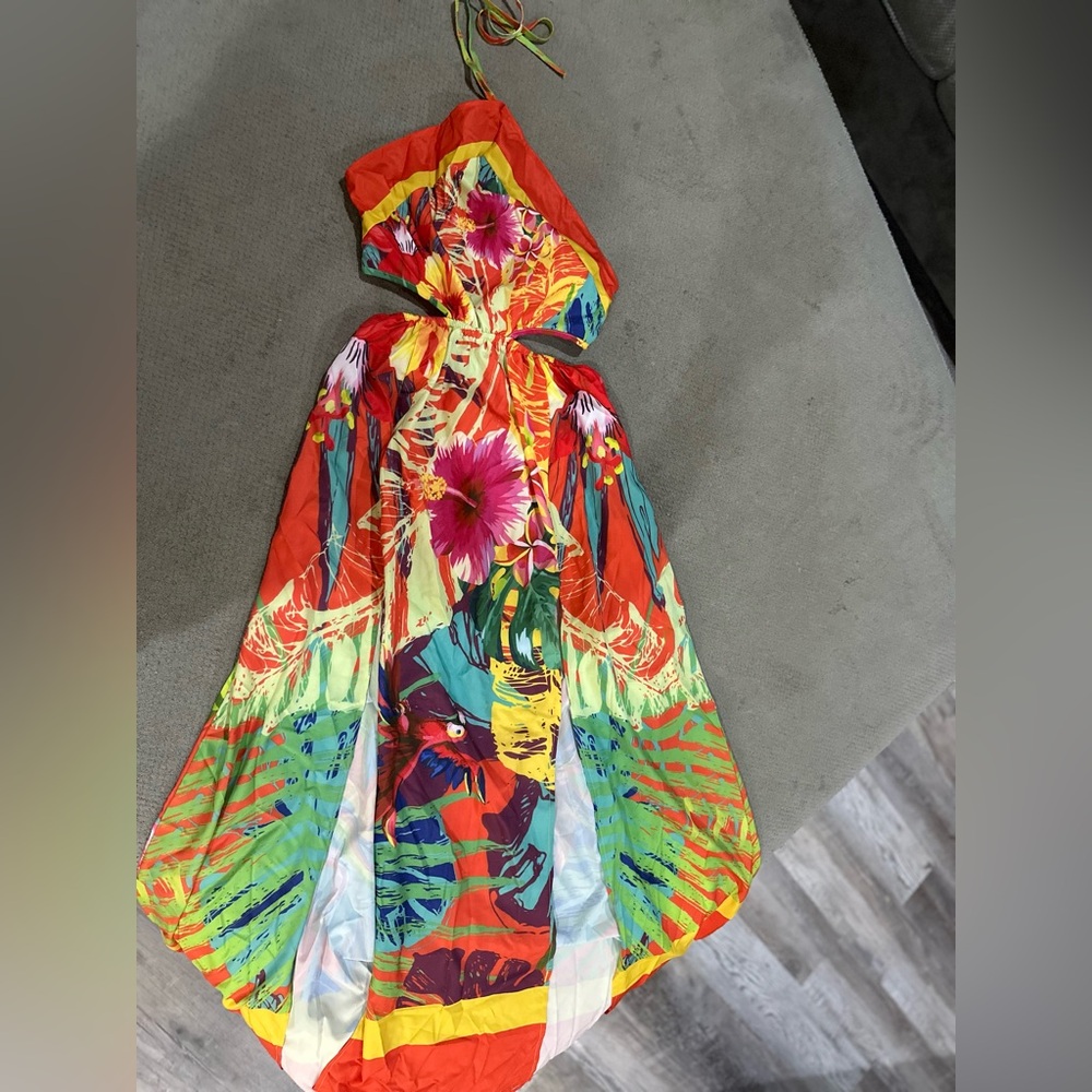 Source Unknown Multicolor Backless Dress